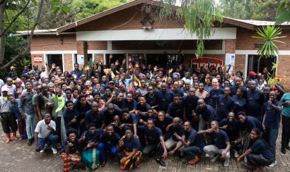 Our team in Rwanda pose for a team photo 